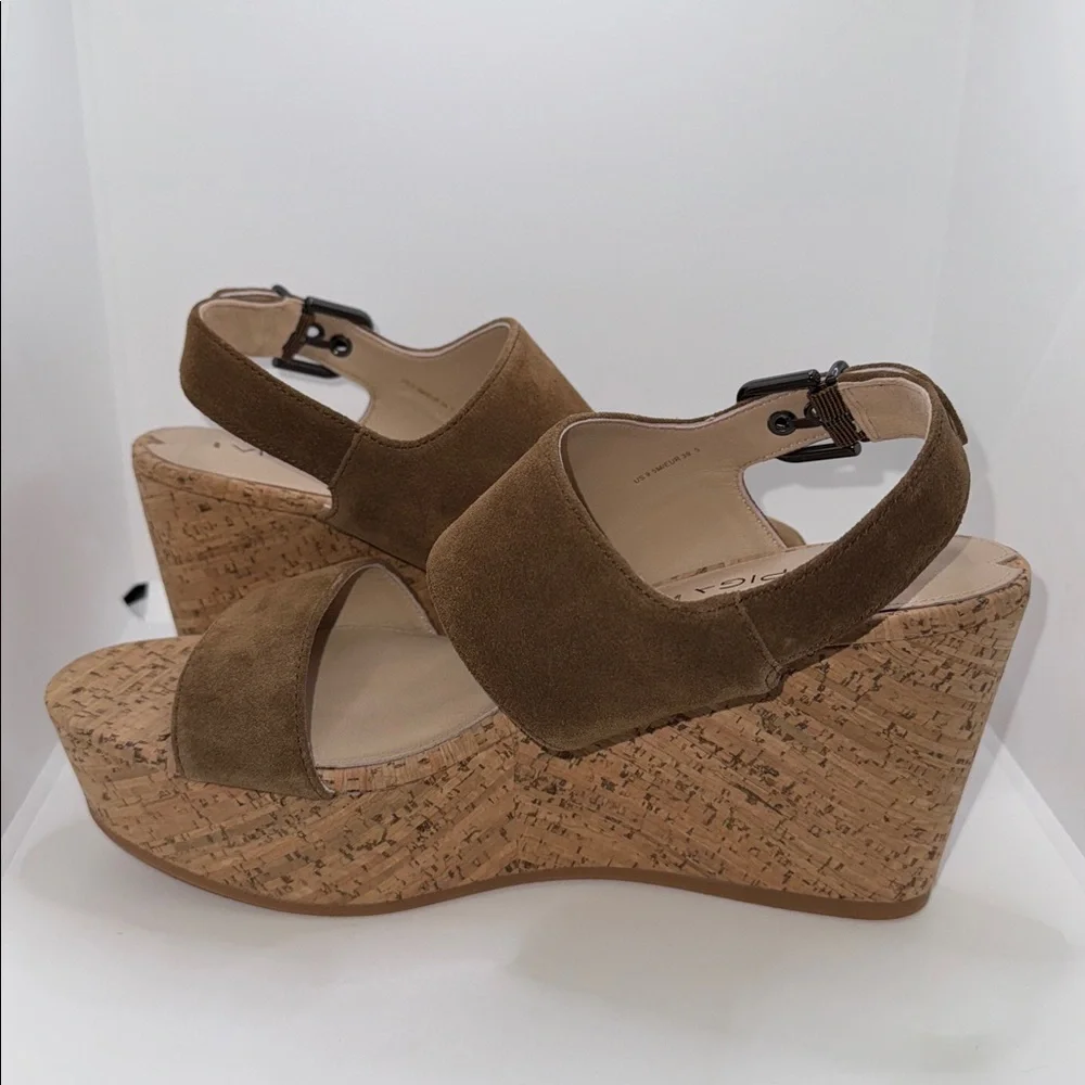 Via Spiga Kezia Brown Suede Platform Wedge Sandals Women’s 9.5 - Picture 6 of 11